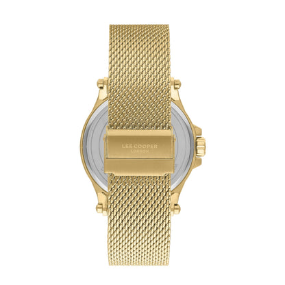 Lee Cooper Gold Analog Skull Dial Mesh Strap Watch – LC07587.150