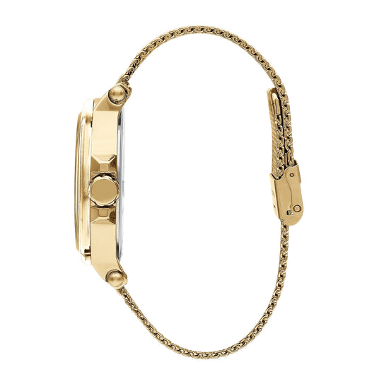 Lee Cooper Gold Analog Skull Dial Mesh Strap Watch – LC07587.150