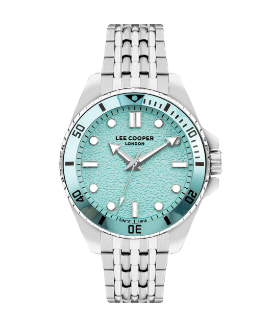 Lee Cooper Silver Analog Metal Strap Blue Dial Watch – LC07954.300