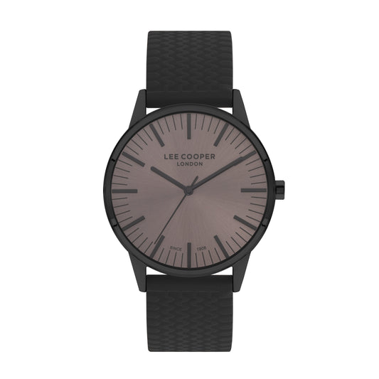 Lee Cooper Watch Grey Dial Graphite Silicone Strap – LC07715.651