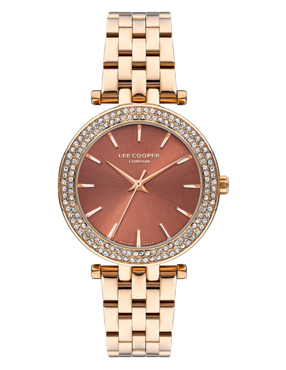 Lee Cooper 34MM Rose Gold Analog Brown Dial Watch – LC07864.440