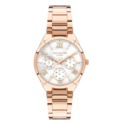 Lee Cooper StyleWork Multifunction White MOP Dial Rose Gold Watch – LC07456.420