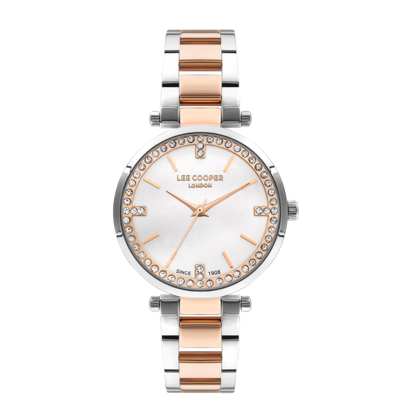 Lee Cooper Silver & Rose Gold Analog Stainless Steel Watch – LC07591.530