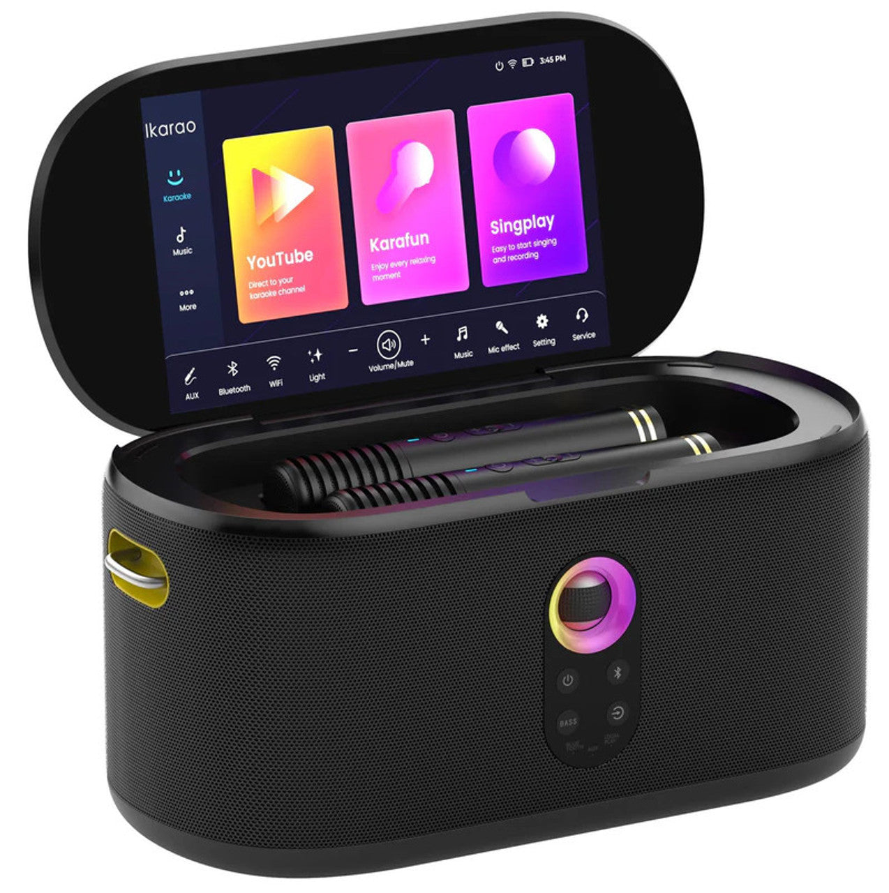 Ikarao S1 Karaoke Machine System With 10.1″ Touch Screen Wireless Mic