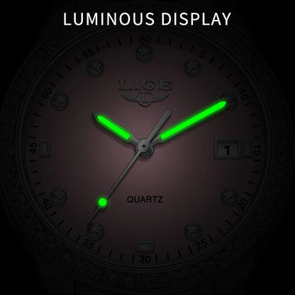 Luxury LIGE 2025 Women’s Watch – Waterproof, Diamond Accent, Quartz Movement (Reloj Mujer) - SMARTMARTNZ