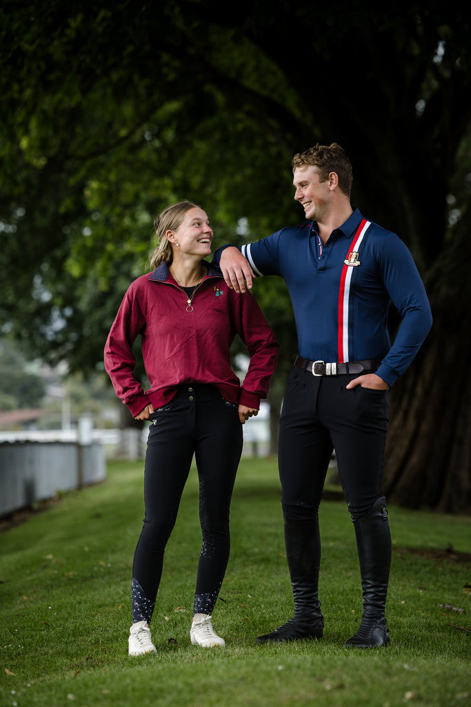 Mens Performance Navy Riding Shirt