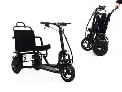 Foldable 3 wheel electric scooter mobility scooter black