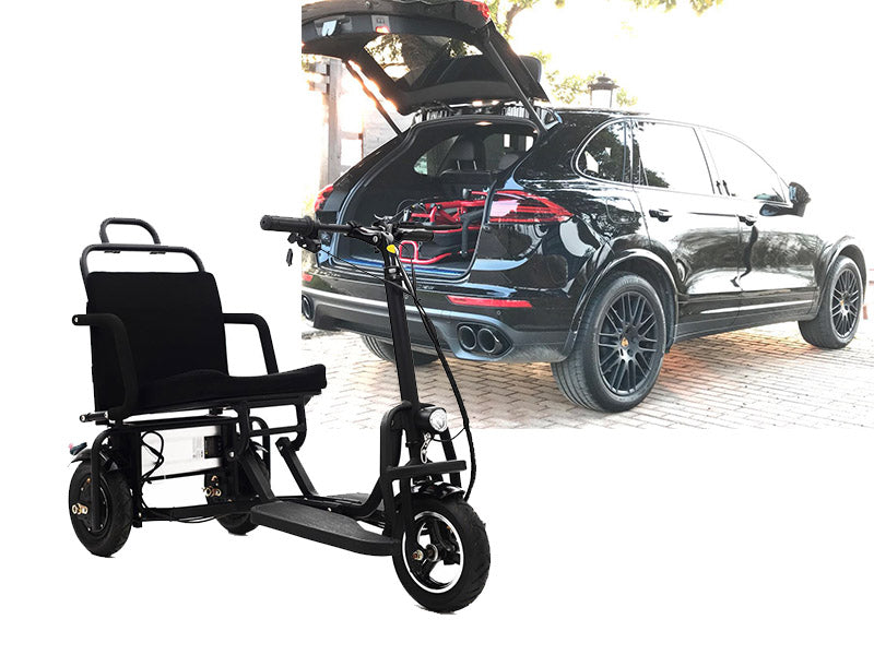 Foldable 3 wheel electric scooter mobility scooter black