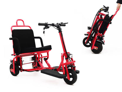 Foldable 3 wheel electric scooter mobility scooter Red