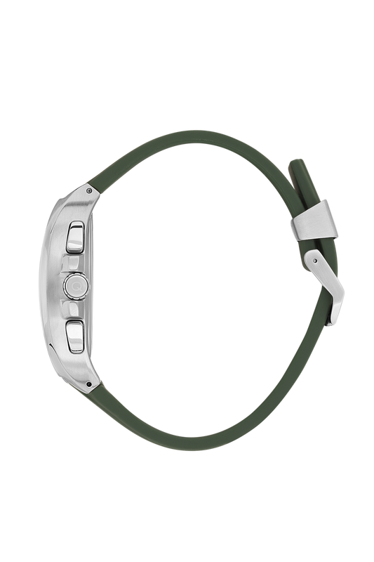 Quantum Chronograph All Green Silver Case Watch HNG997.375