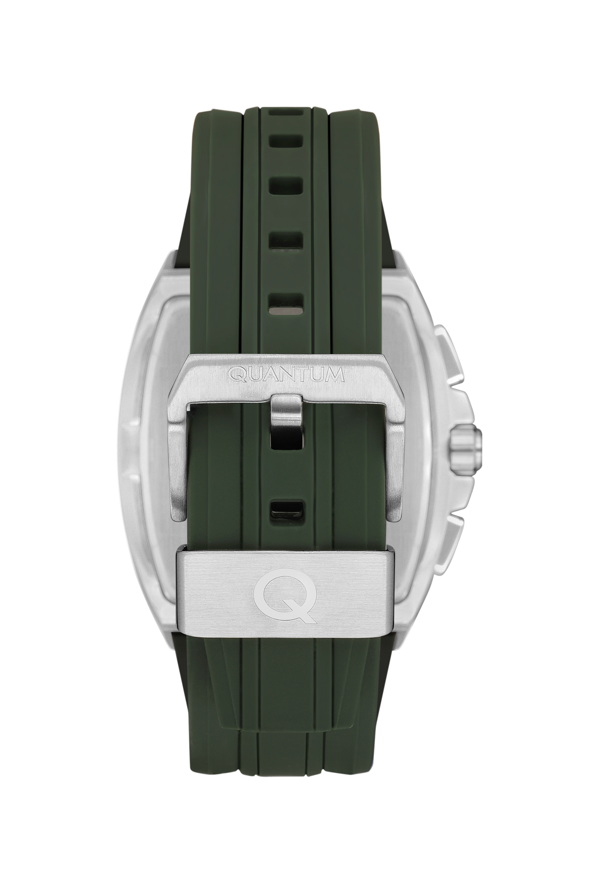 Quantum Chronograph All Green Silver Case Watch HNG997.375