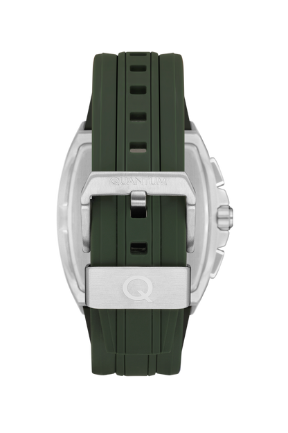 Quantum Chronograph All Green Silver Case Watch HNG997.375