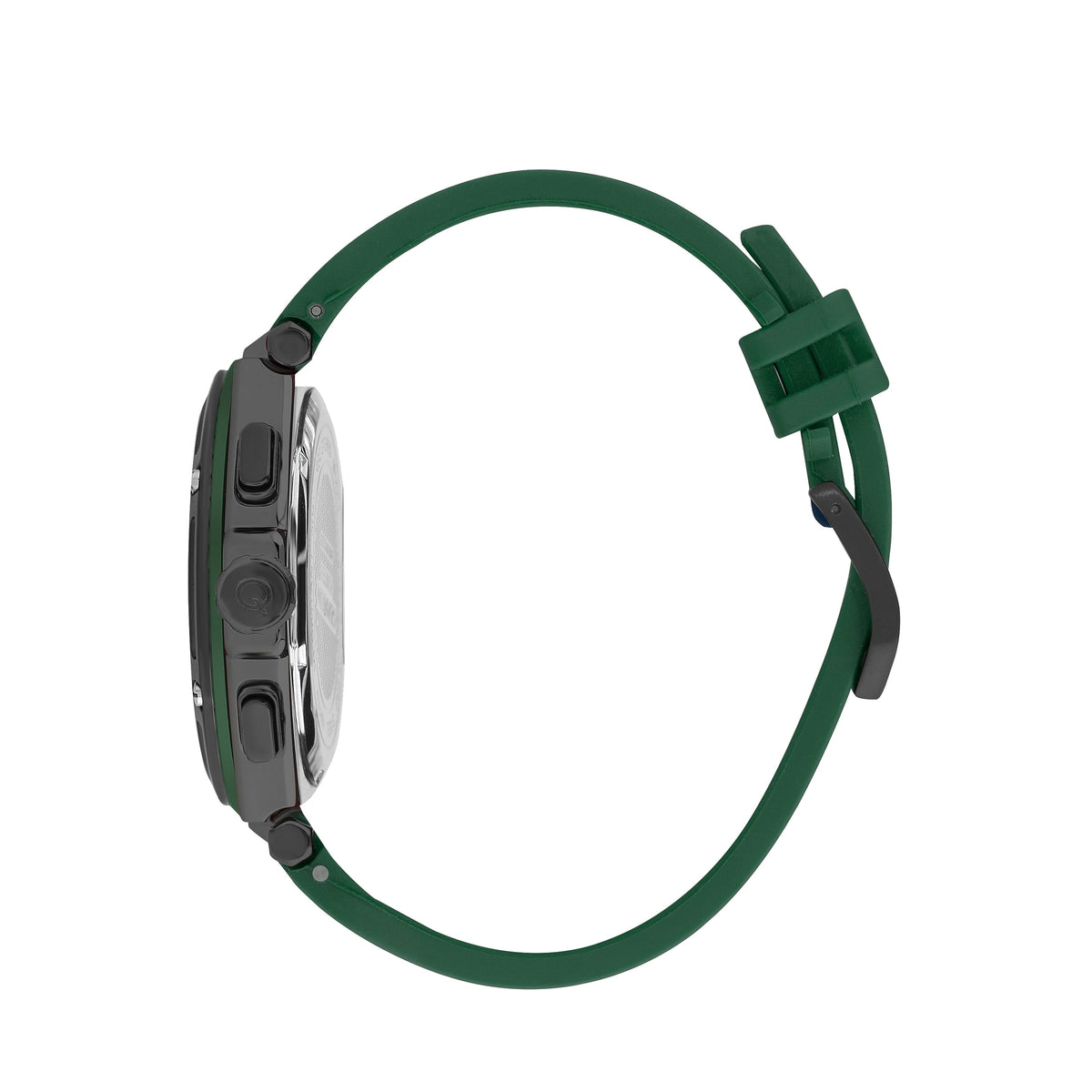 Quantum Hunter Chronograph Green Strap Black Dial Date Watch HNG1010.656