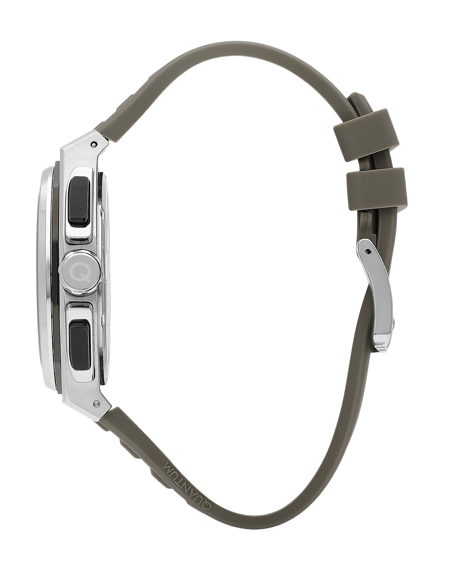 Quantum Multifunction Beige Strap Black Dial Silver Watch PWG1078.357