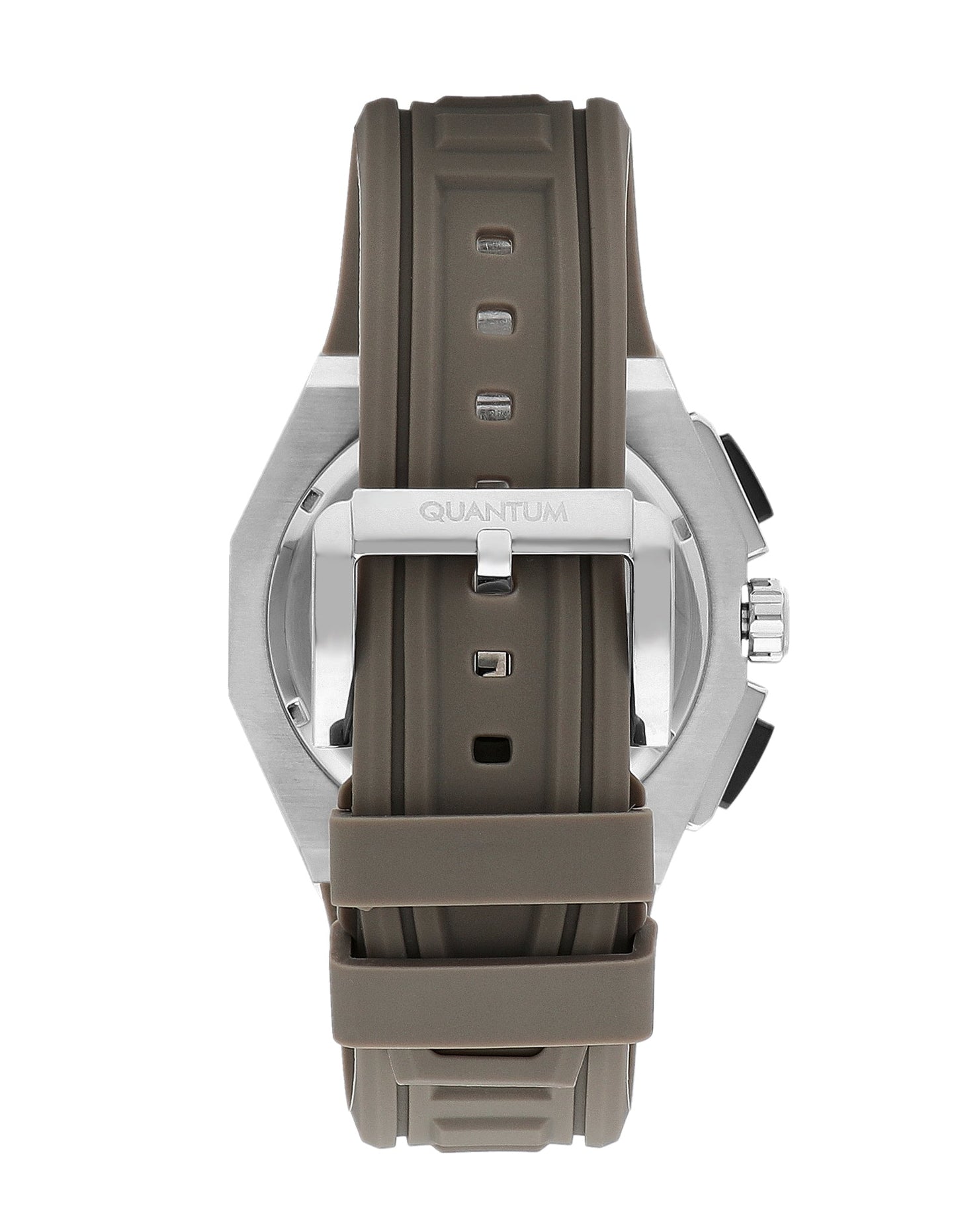 Quantum Multifunction Beige Strap Black Dial Silver Watch PWG1078.357