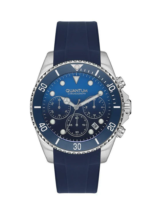 Quantum Chronograph Blue Dial Blue Strap Silver Watch PWG1099.399