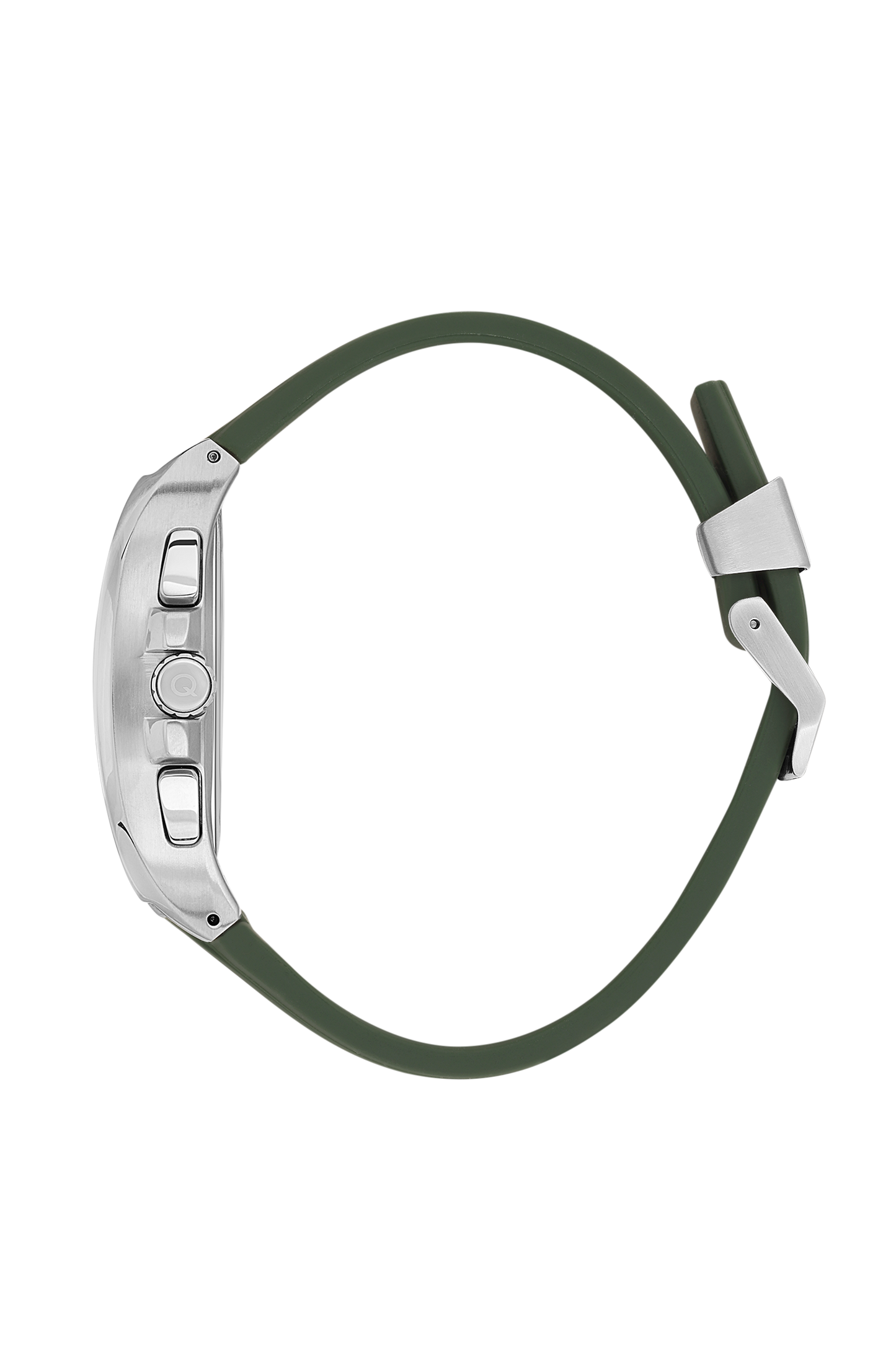 Quantum Chronograph All Green Silver Case Watch HNG997.375