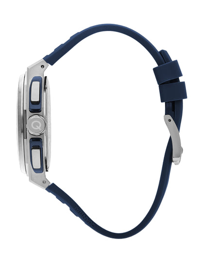 Quantum Navy Multifunction Blue Strap Blue Dial Silver Watch PWG1078.399