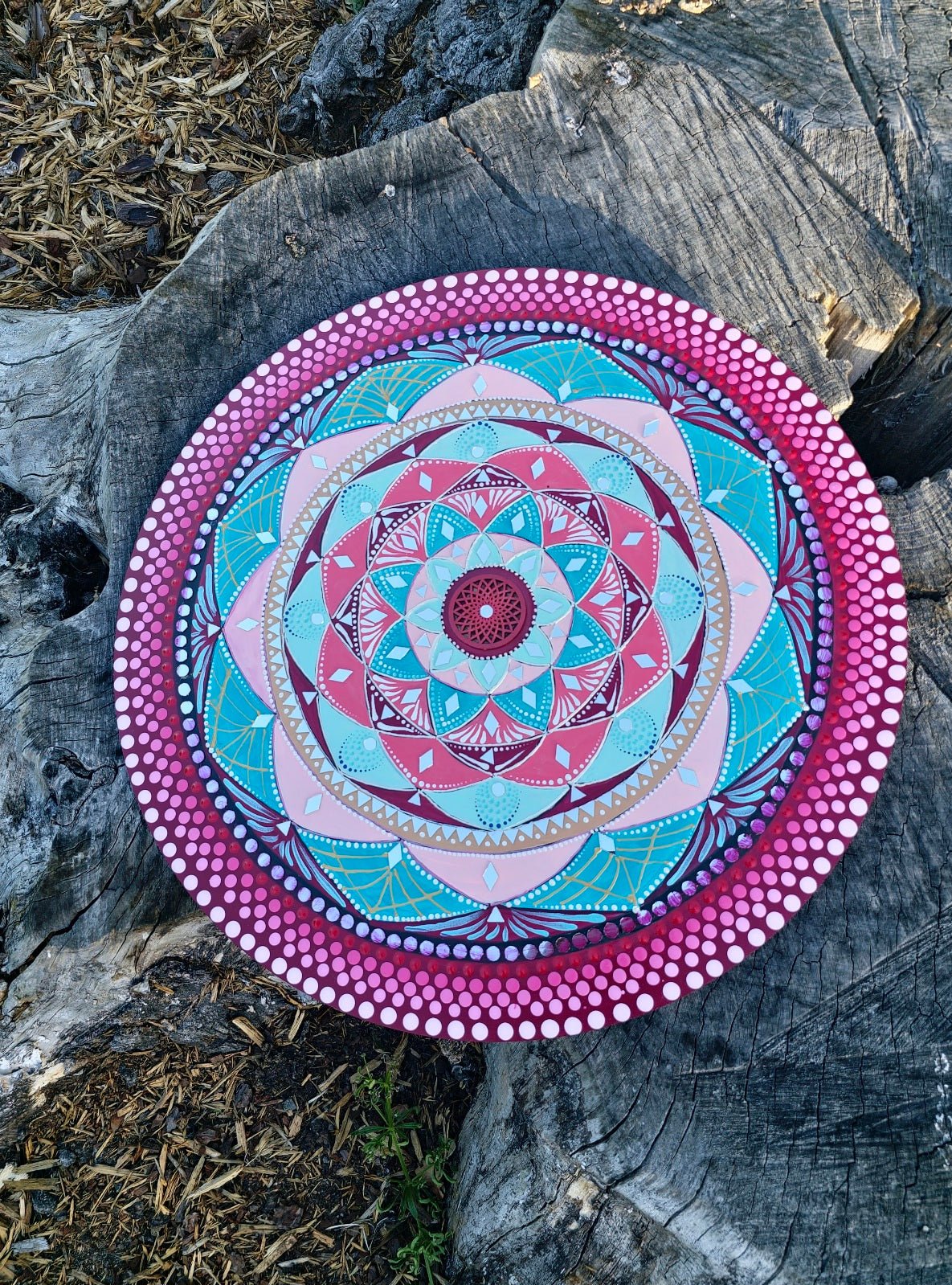 "Serene Symphony: A Celestial Tapestry of Pink, Blue, and Silver"wall paintings