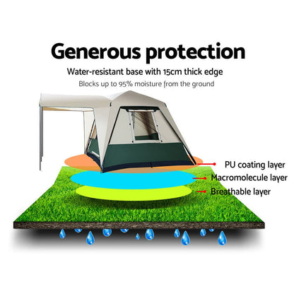Weisshorn 4-Person Family Dome Tent | Quick Setup Camping Tent